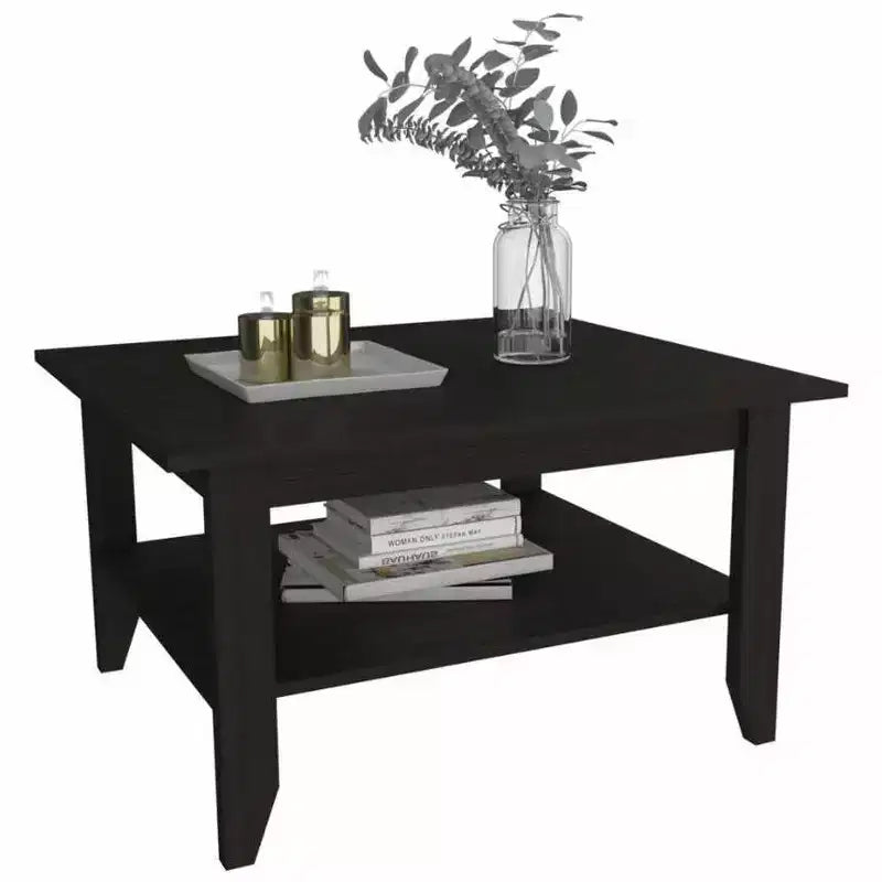 Trieste Coffee Table Black - Boahaus: Modern Minimalist Design, 31.5"x27.5" Surface, Lower Shelf