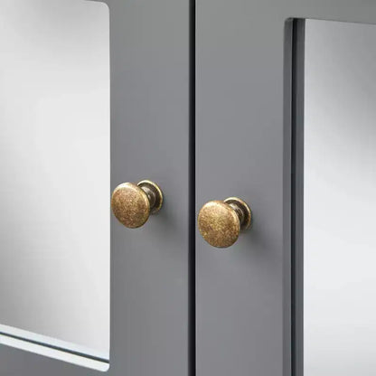 Lifestorey Matteo Armadietto Moderno con Ante a Specchio Grigio Antracite: Stile Moderno Rustico, Maniglie in Ottone, Ripiano Regolabile
