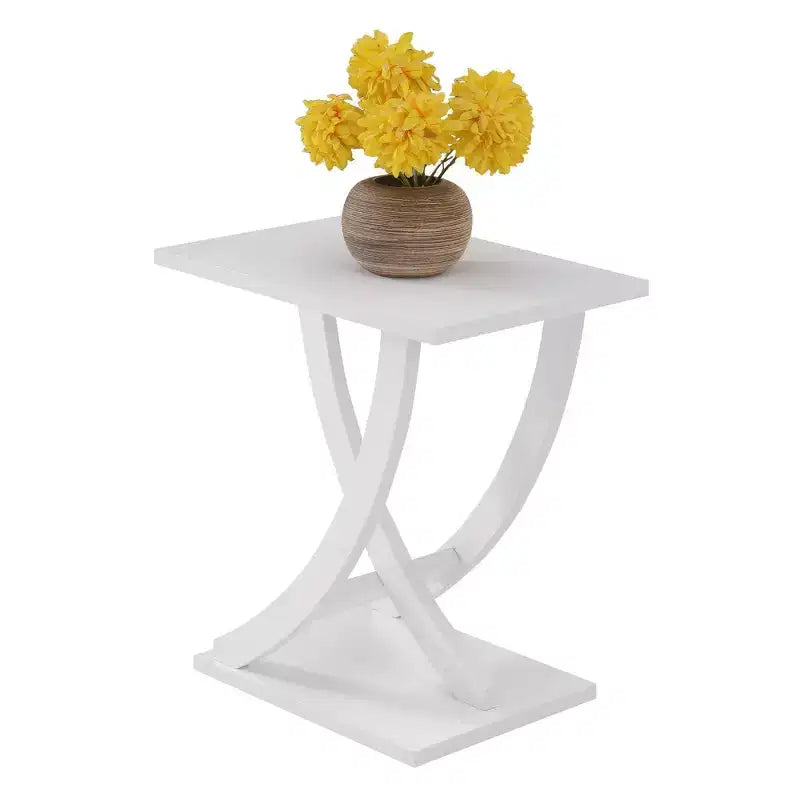 Breighton Home Newport Criss-Cross Chairside End Table in White