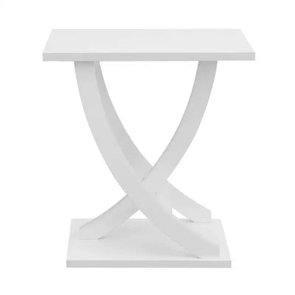 Breighton Home Newport Criss-Cross Chairside End Table in White