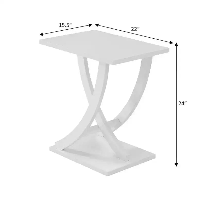 Breighton Home Newport Criss-Cross Chairside End Table in White