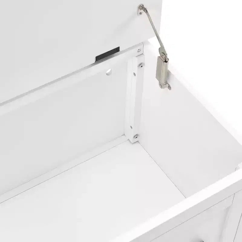 Kayce Hall Tree White - Crosley: Mudroom Storage Solution, Entryway Organizer with 4 Hooks, Veneer Finish