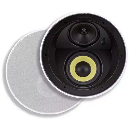 Monoprice 3 Way In-Ceiling Speakers - 6.5 Inches (Pair) With Concentric Mid/Highs, Aramid Fiber Cone Driver and Titanium Silk Dome Tweeters