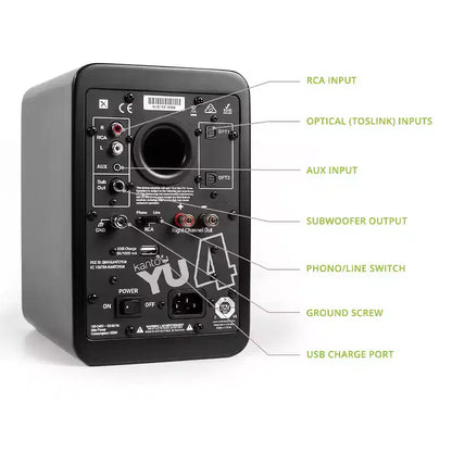 Kanto YU4 Altoparlanti Attivi da Scaffale con Bluetooth Integrato - Coppia