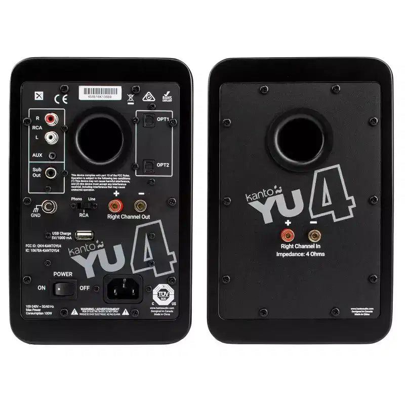 Kanto YU4 Altoparlanti Attivi da Scaffale con Bluetooth Integrato - Coppia