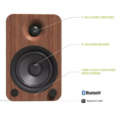 Kanto YU4 Altoparlanti Attivi da Scaffale con Bluetooth Integrato - Coppia