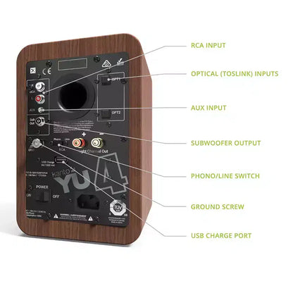 Kanto YU4 Altoparlanti Attivi da Scaffale con Bluetooth Integrato - Coppia