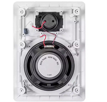 Monoprice 2-Way Polypropylene In-Wall Speakers - 6.5 Inch (Pair) With Paintable Grille - Aria Series
