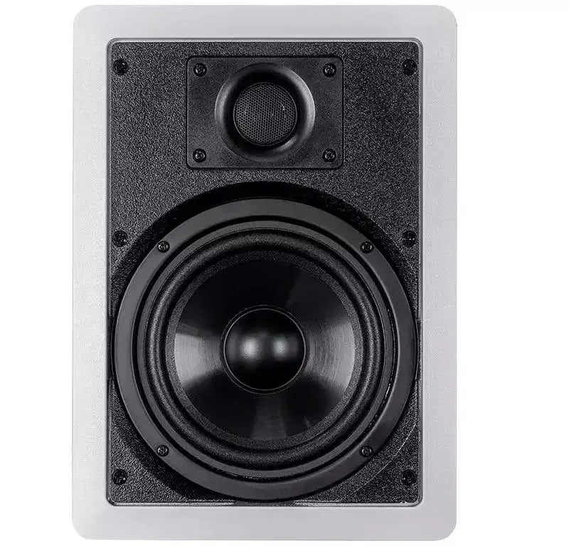 Monoprice 2-Way Polypropylene In-Wall Speakers - 6.5 Inch (Pair) With Paintable Grille - Aria Series