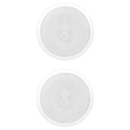 PYLE PWRC82 Dual 400 Watt 8 Inch 2 Way Indoor or Outdoor Waterproof Ceiling Woofer Speaker System with 8 Ohm Impedance, White (2 Pack)
