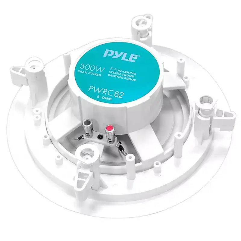 PYLE PWRC82 Doppio sistema di altoparlanti woofer da soffitto impermeabili per interni o esterni a 2 vie da 400 watt, 8 pollici, con impedenza di 8 Ohm, bianco (confezione da 2)
