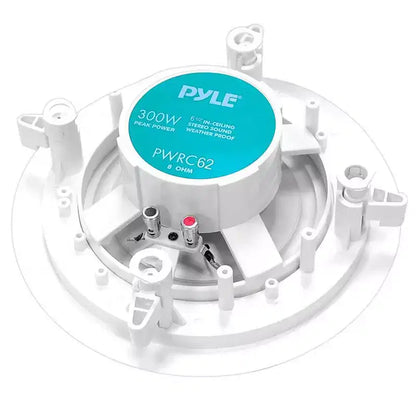 PYLE PWRC82 Doppio sistema di altoparlanti woofer da soffitto impermeabili per interni o esterni a 2 vie da 400 watt, 8 pollici, con impedenza di 8 Ohm, bianco (confezione da 2)