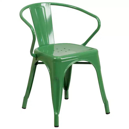 Set Tavolo Rettangolare per Interni ed Esterni in Metallo 80x160 cm con 6 Poltroncine, Grado Commerciale Flash Furniture