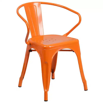 Set Tavolo Rettangolare per Interni ed Esterni in Metallo 80x160 cm con 6 Poltroncine, Grado Commerciale Flash Furniture