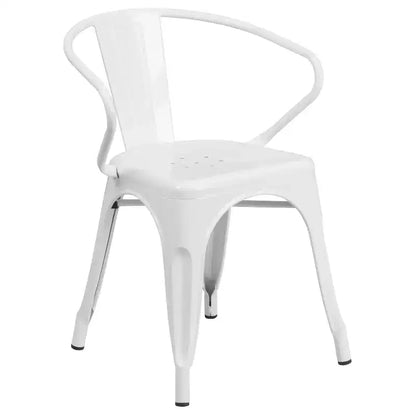 Set Tavolo Rettangolare per Interni ed Esterni in Metallo 80x160 cm con 6 Poltroncine, Grado Commerciale Flash Furniture