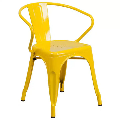 Set Tavolo Rettangolare per Interni ed Esterni in Metallo 80x160 cm con 6 Poltroncine, Grado Commerciale Flash Furniture