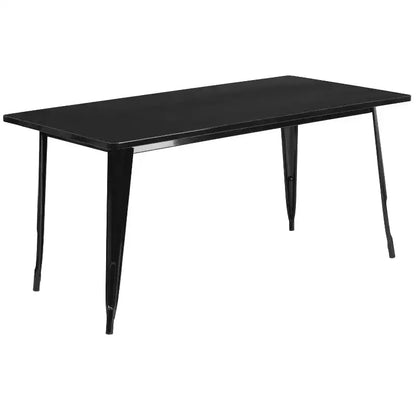 Set Tavolo Rettangolare per Interni ed Esterni in Metallo 80x160 cm con 6 Poltroncine, Grado Commerciale Flash Furniture