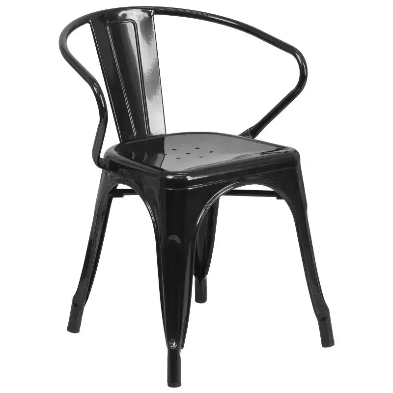 Set Tavolo Rettangolare per Interni ed Esterni in Metallo 80x160 cm con 6 Poltroncine, Grado Commerciale Flash Furniture