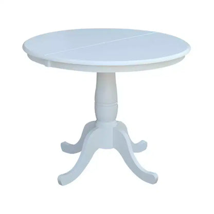 Set Tavolo da Pranzo Rotondo Estensibile International Concepts 36 con 4 Sedie a Croce