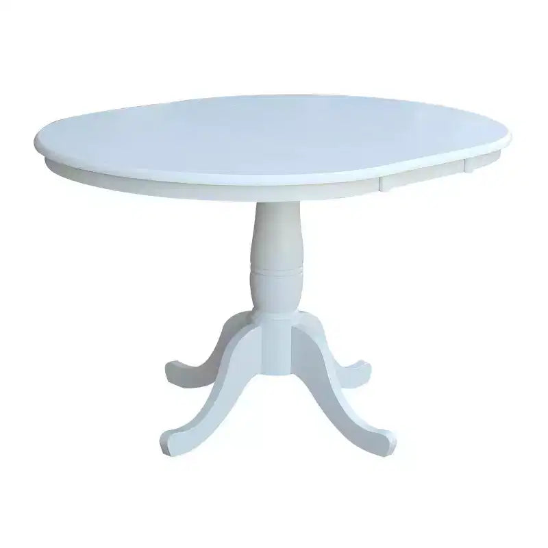Set Tavolo da Pranzo Rotondo Estensibile International Concepts 36 con 4 Sedie a Croce