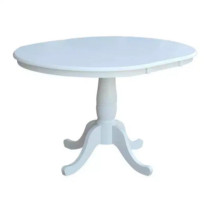 Set Tavolo da Pranzo Rotondo Estensibile International Concepts 36 con 4 Sedie a Croce