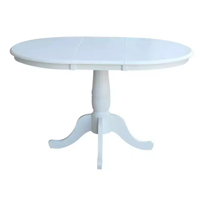 Set Tavolo da Pranzo Rotondo Estensibile International Concepts 36 con 4 Sedie a Croce