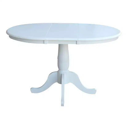 Set Tavolo da Pranzo Rotondo Estensibile International Concepts 36 con 4 Sedie a Croce