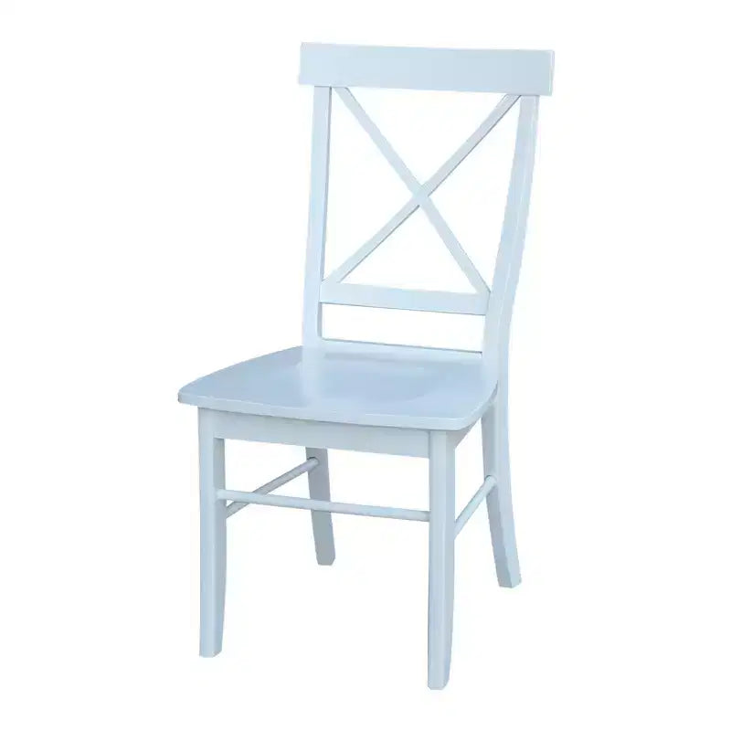 Set Tavolo da Pranzo Rotondo Estensibile International Concepts 36 con 4 Sedie a Croce