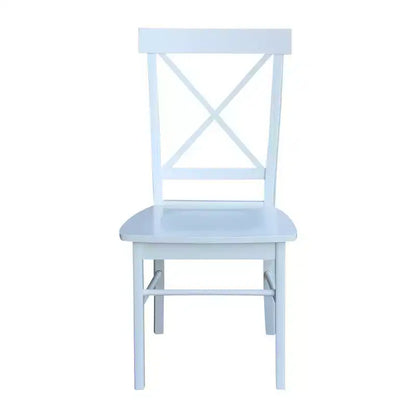 Set Tavolo da Pranzo Rotondo Estensibile International Concepts 36 con 4 Sedie a Croce