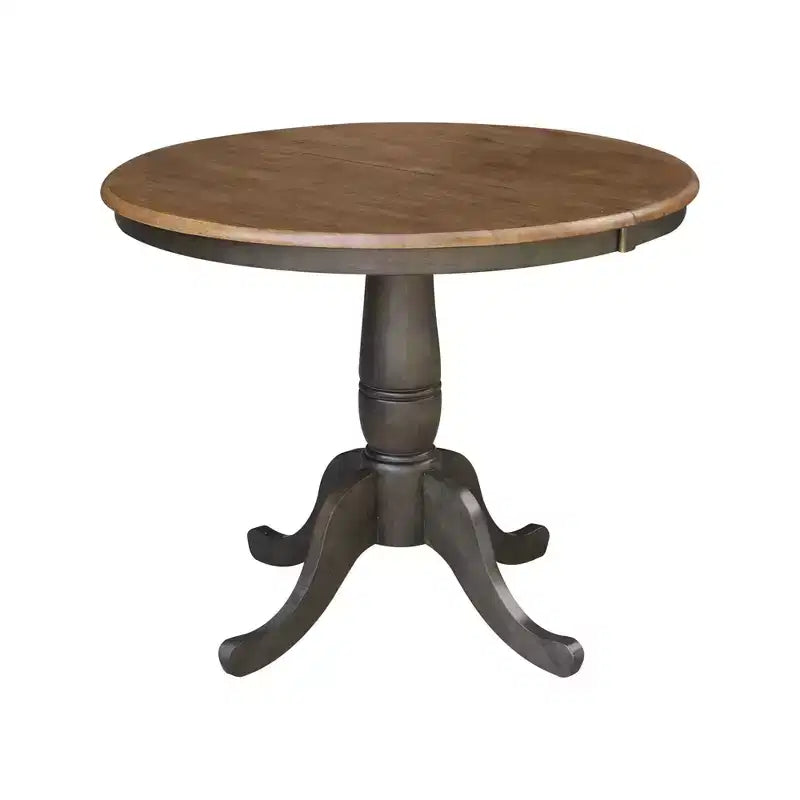 Set Tavolo da Pranzo Rotondo Estensibile International Concepts 36 con 4 Sedie a Croce