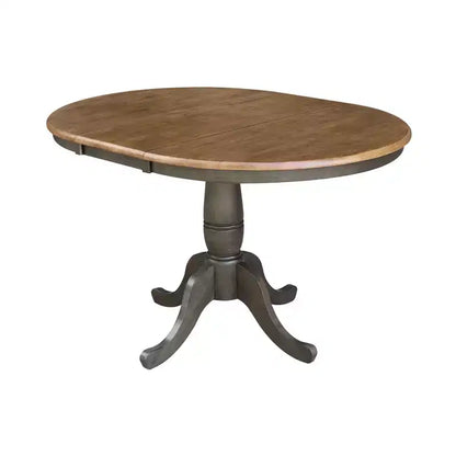 Set Tavolo da Pranzo Rotondo Estensibile International Concepts 36 con 4 Sedie a Croce