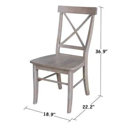Set Tavolo da Pranzo Rotondo Estensibile International Concepts 36 con 4 Sedie a Croce