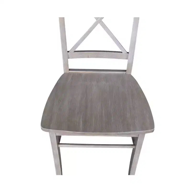 Set Tavolo da Pranzo Rotondo Estensibile International Concepts 36 con 4 Sedie a Croce