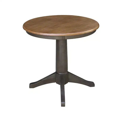 Tavolo con piedistallo Stacy piano rotondo noce americano marrone - International Concepts