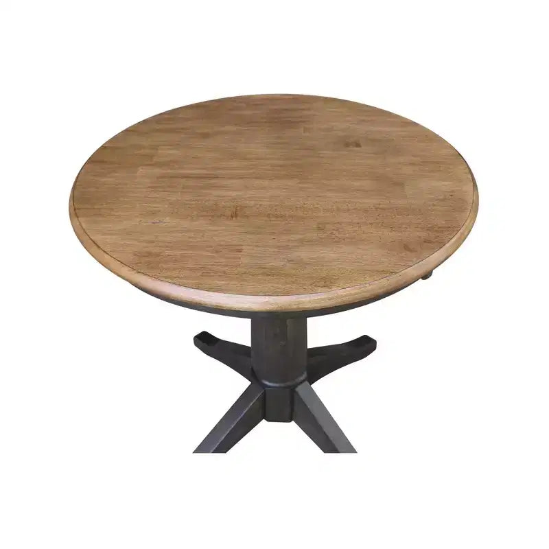 Tavolo con piedistallo Stacy piano rotondo noce americano marrone - International Concepts