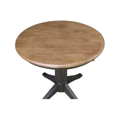Tavolo con piedistallo Stacy piano rotondo noce americano marrone - International Concepts
