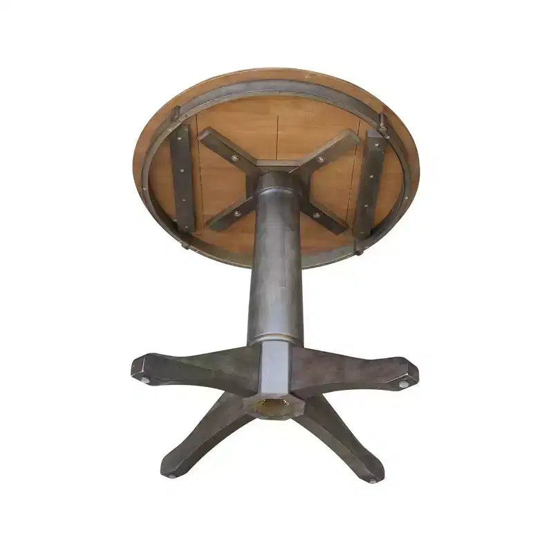 Tavolo con piedistallo Stacy piano rotondo noce americano marrone - International Concepts