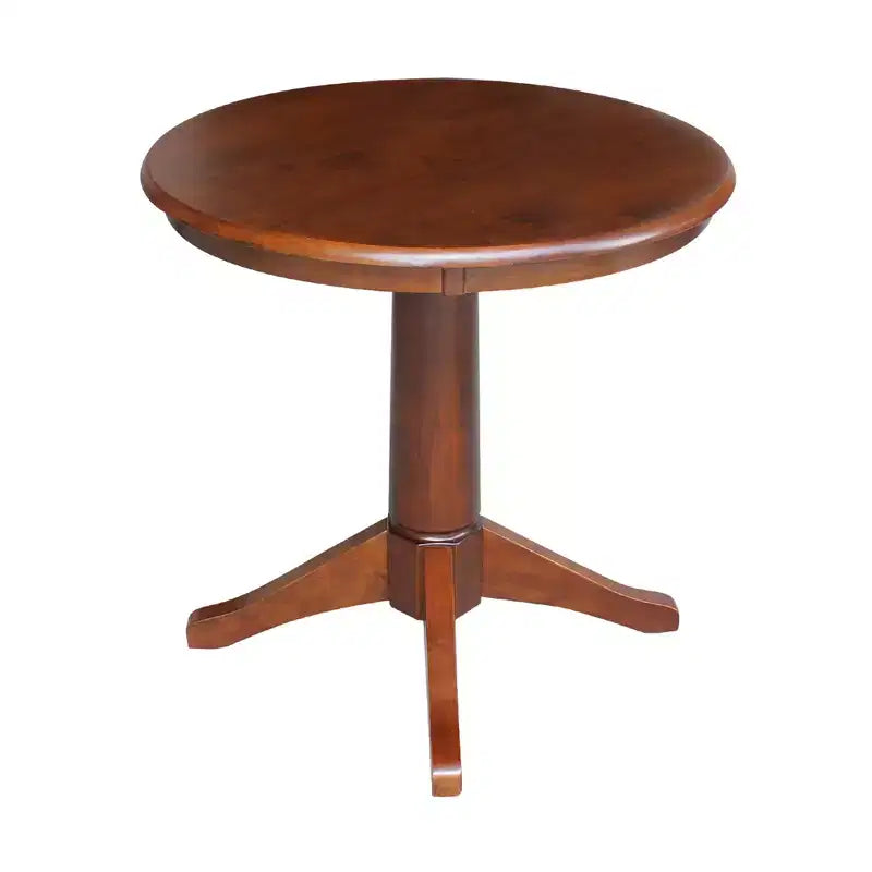 Tavolo con piedistallo Stacy piano rotondo noce americano marrone - International Concepts