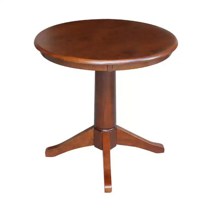Tavolo con piedistallo Stacy piano rotondo noce americano marrone - International Concepts