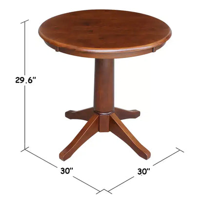 Tavolo con piedistallo Stacy piano rotondo noce americano marrone - International Concepts
