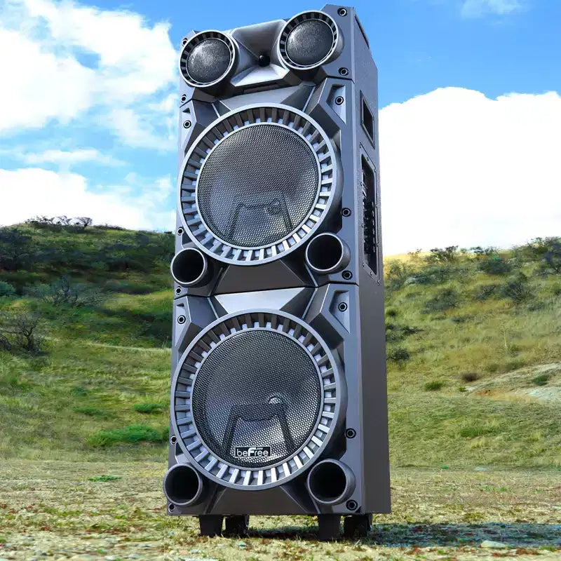 beFree Portable 12inch double subwoofer speaker system