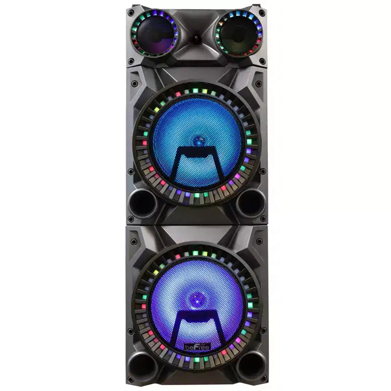 beFree Portable 12inch double subwoofer speaker system