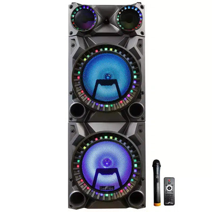 beFree Portable 12inch double subwoofer speaker system