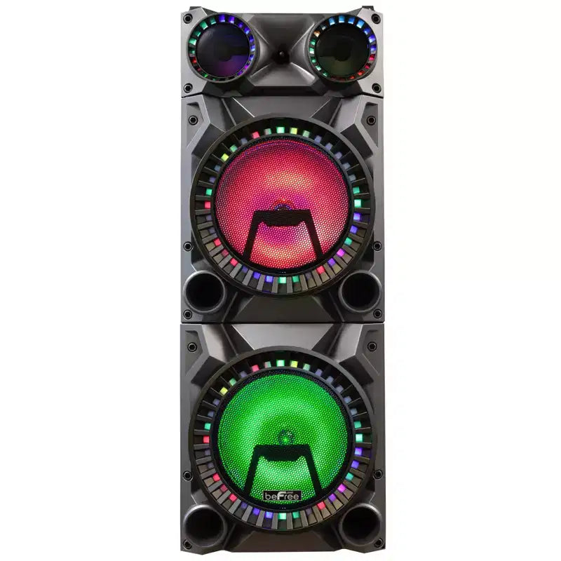 beFree Portable 12inch double subwoofer speaker system