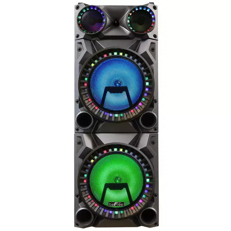 beFree Portable 12inch double subwoofer speaker system