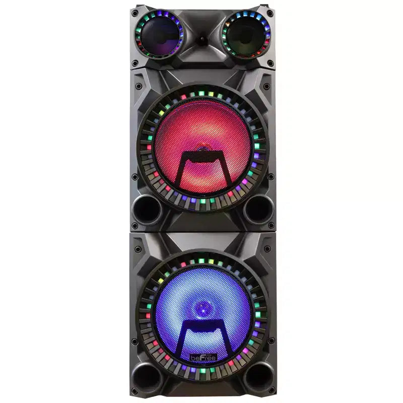 beFree Portable 12inch double subwoofer speaker system