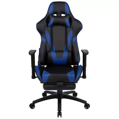 Flash Furniture X30 Gaming Chair Racing Office Ergonomic Computer Chair with Fully Reclining Back and Slide-Out Footrest in Red LeatherSoft