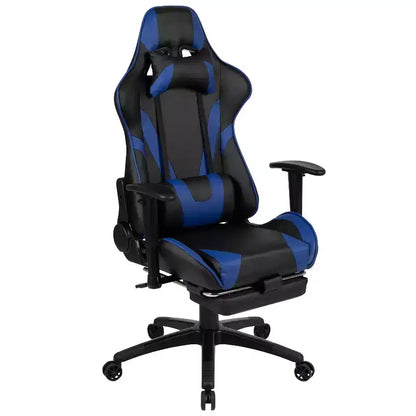 Flash Furniture X30 Gaming Chair Racing Office Ergonomic Computer Chair with Fully Reclining Back and Slide-Out Footrest in Red LeatherSoft
