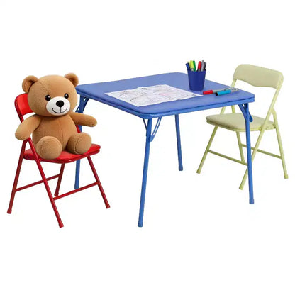 Emma e Oliver Set da tavolo e sedie pieghevoli a 3 pezzi per bambini - Set da tavolo per attività per bambini