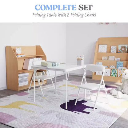 Emma e Oliver Set da tavolo e sedie pieghevoli a 3 pezzi per bambini - Set da tavolo per attività per bambini